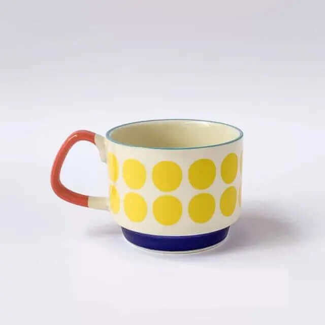 Retro Ceramic Coffee Mugs in Mid-Century Modern Style – 8 Unique Patterns