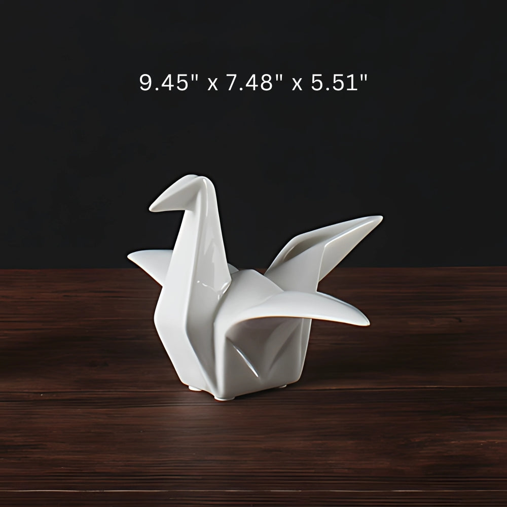 Origami-Inspired Ceramic Bird Figurine