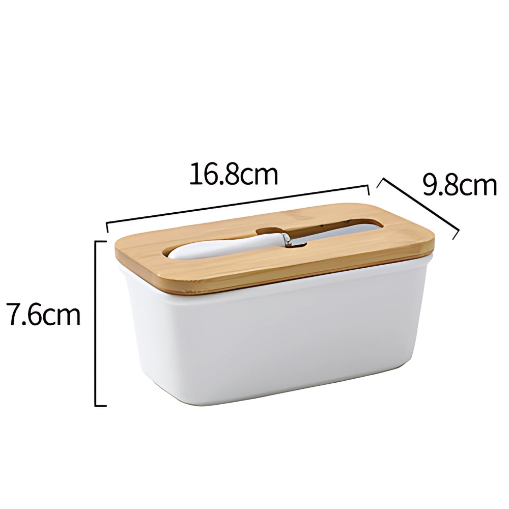 Sleek Ceramic Butter Cutter Container