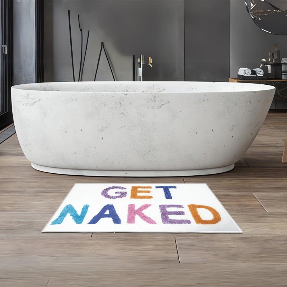 Funny Non-Slip Bathroom Mat - Get Naked Design