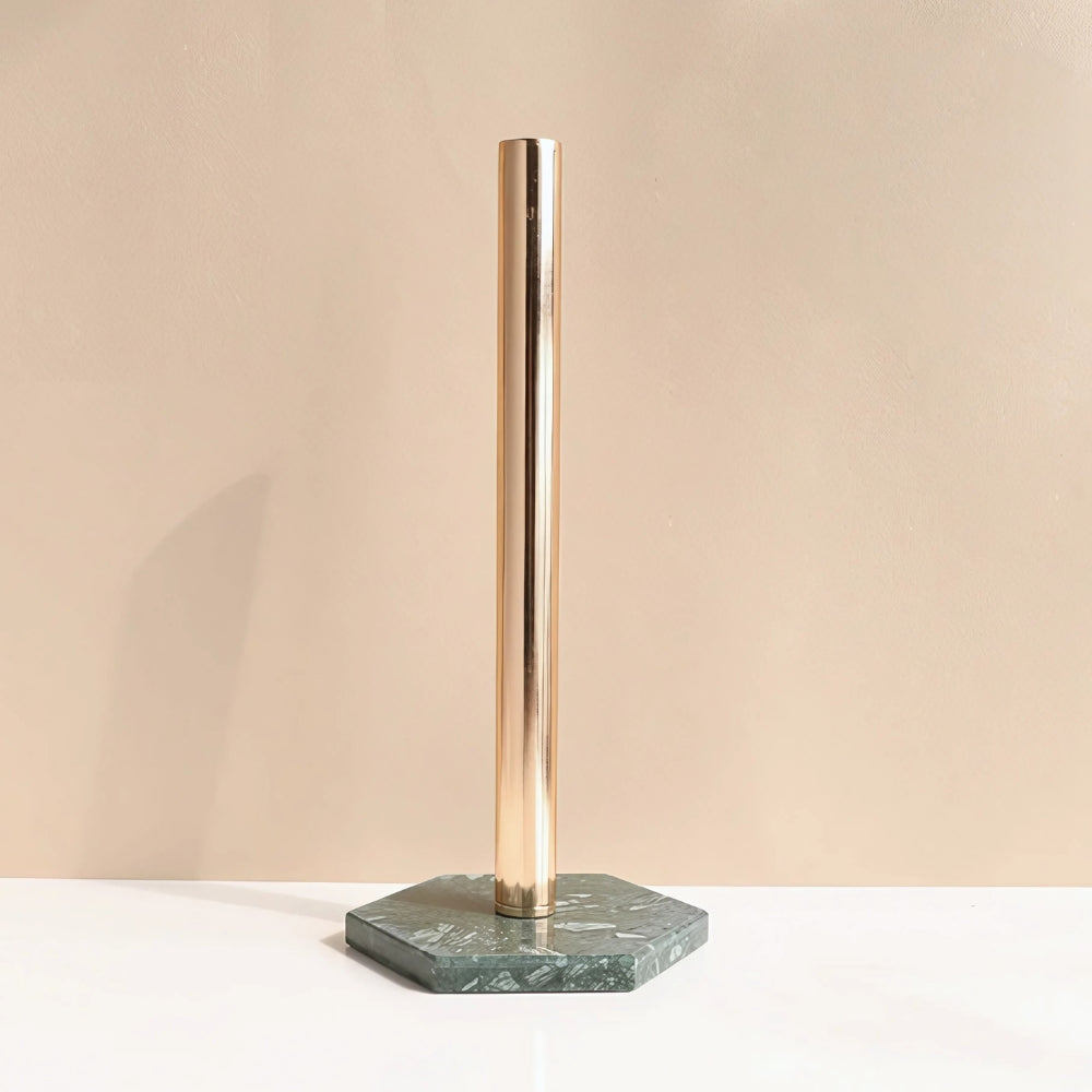 Marble Base Paper Towel Holder with Gold Accents