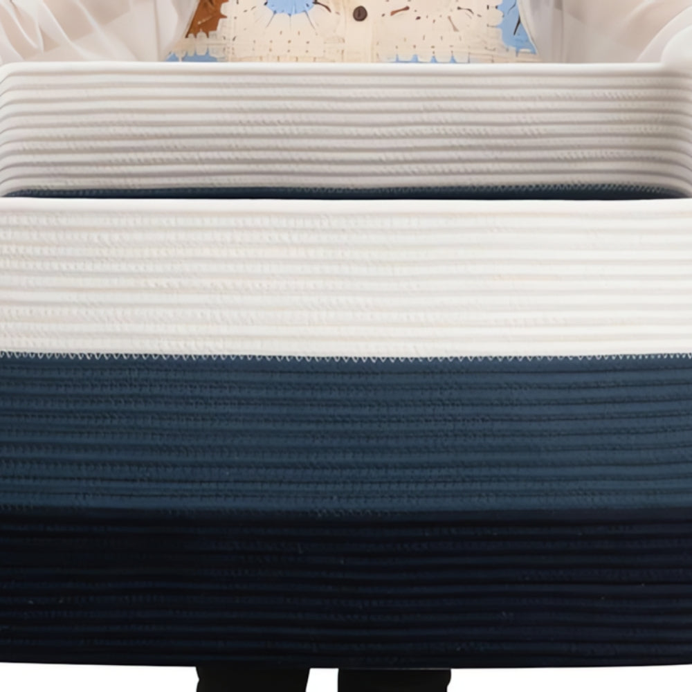 Ombre Woven Cotton Rope Storage Basket with Handles