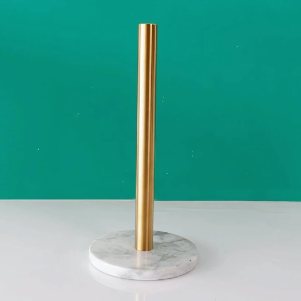 Marble Base Paper Towel Holder with Gold Accents