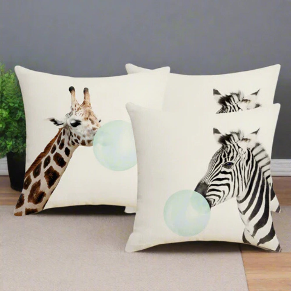 Animal Print Bubble Gum Cushion Cover