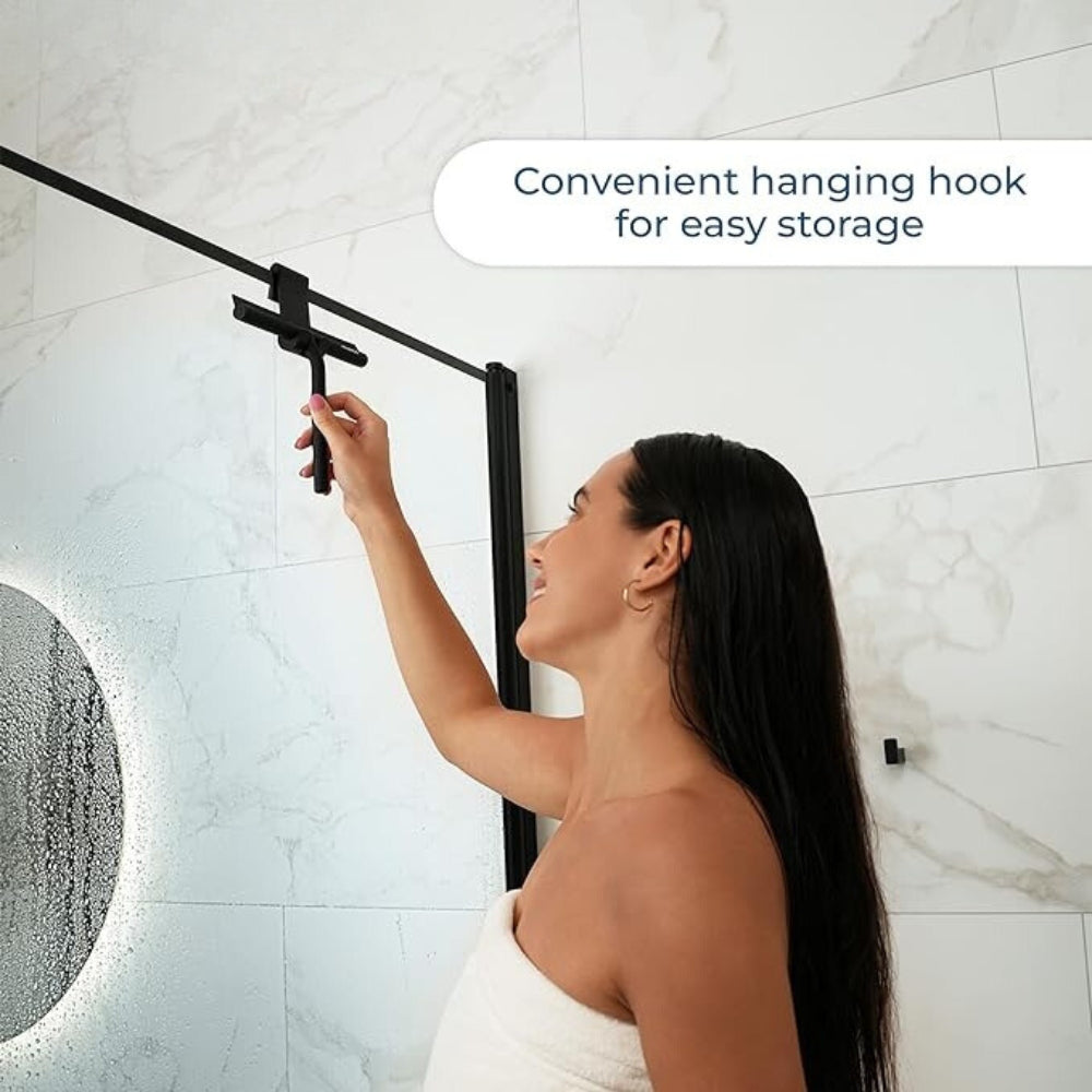 Silicone-Coated Modern Shower Squeegee with Hook