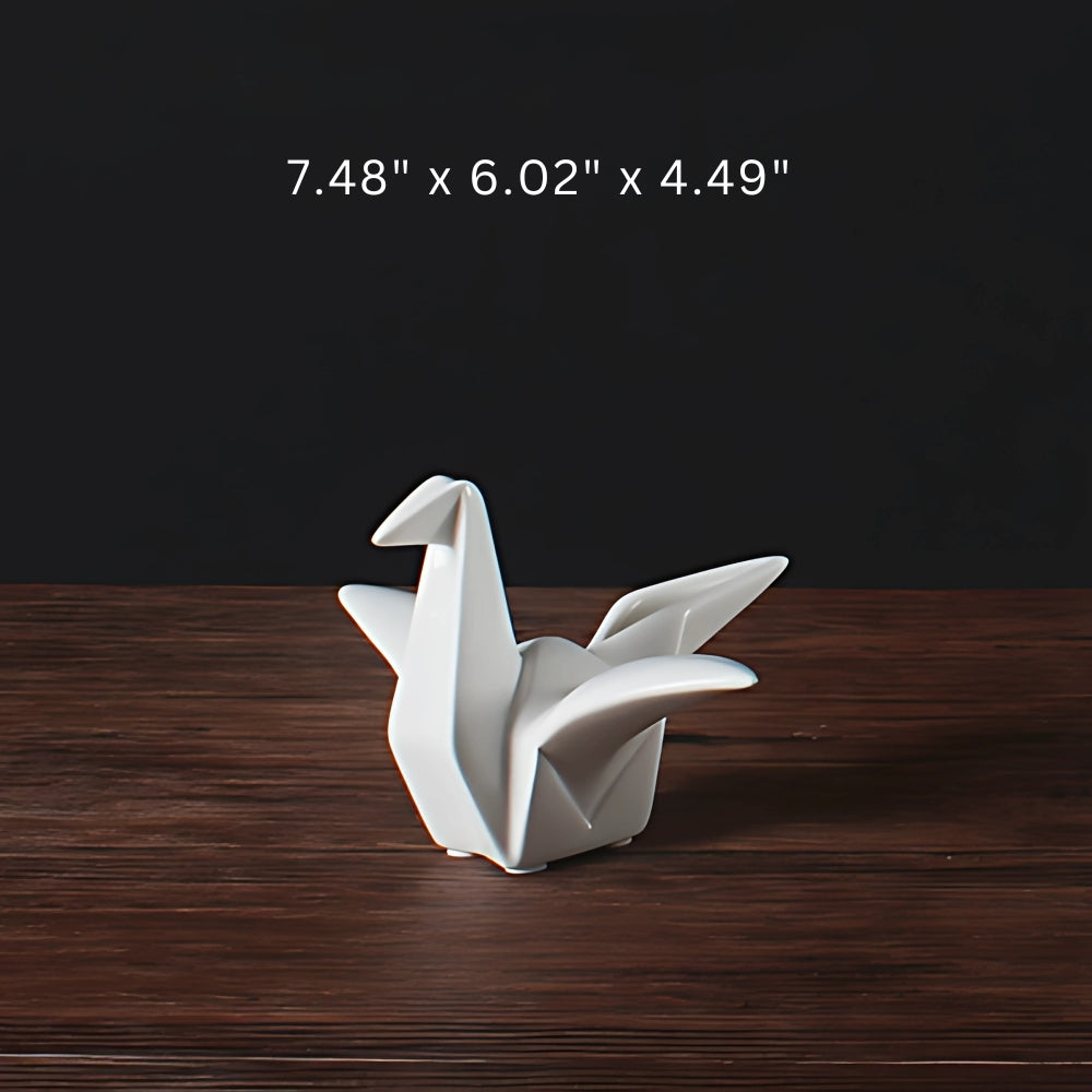 Origami-Inspired Ceramic Bird Figurine