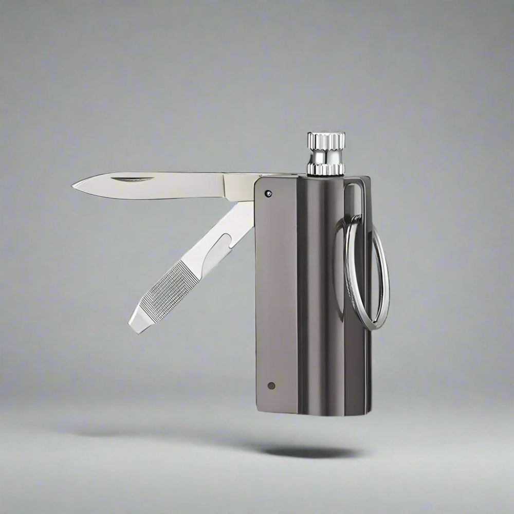 Waterproof Flint Fire Starter Keychain with Bottle Opener