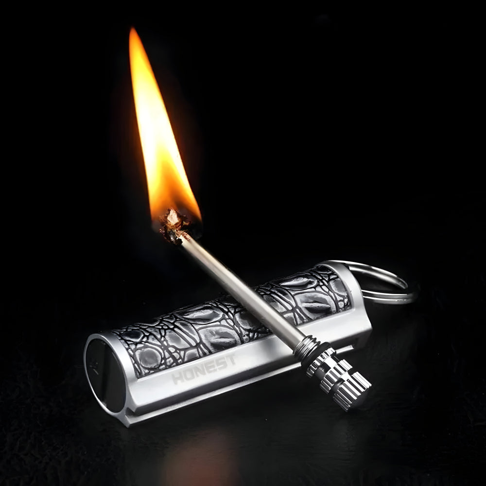 Waterproof Flint Fire Starter Keychain with Bottle Opener