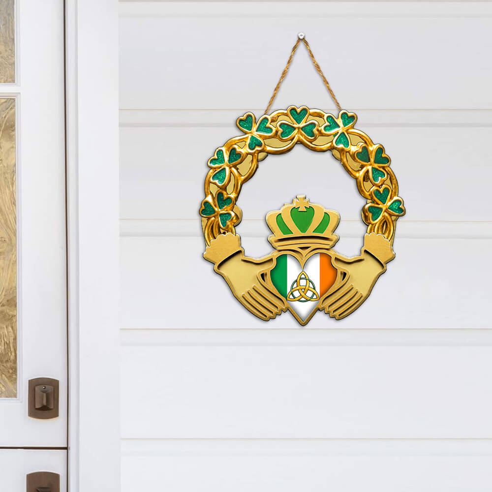 Custom Claddagh Wooden Sign for St. Patrick's Day