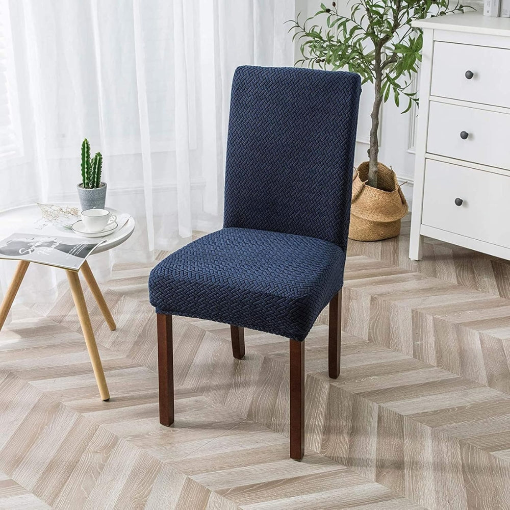 Stretch Jacquard Velvet Dining Chair Cover