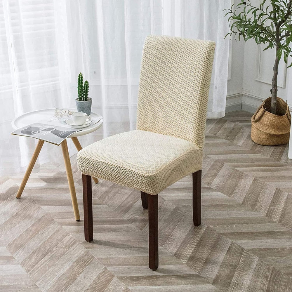 Stretch Jacquard Velvet Dining Chair Cover