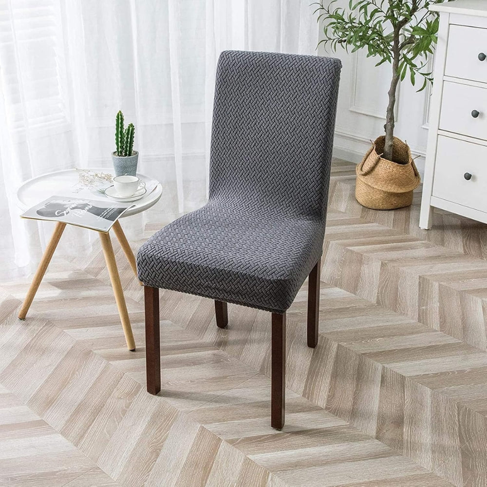 Stretch Jacquard Velvet Dining Chair Cover