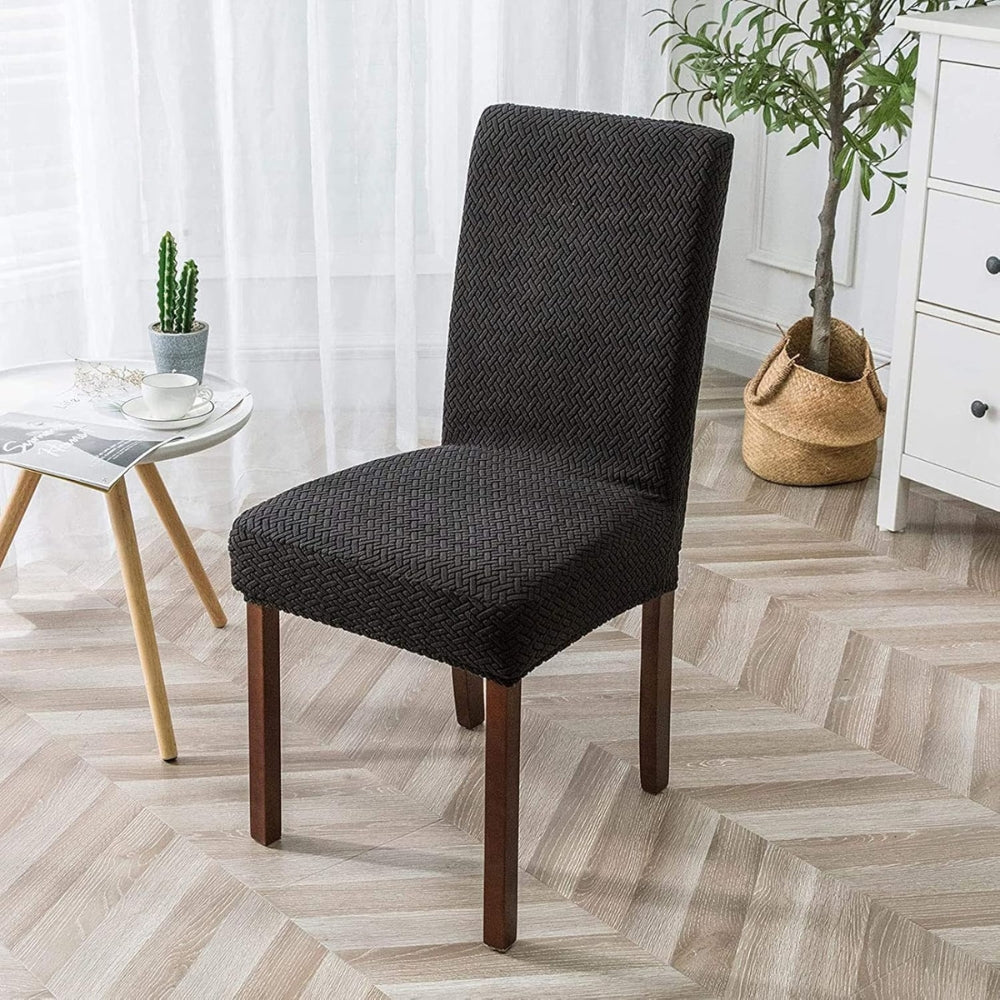 Stretch Jacquard Velvet Dining Chair Cover