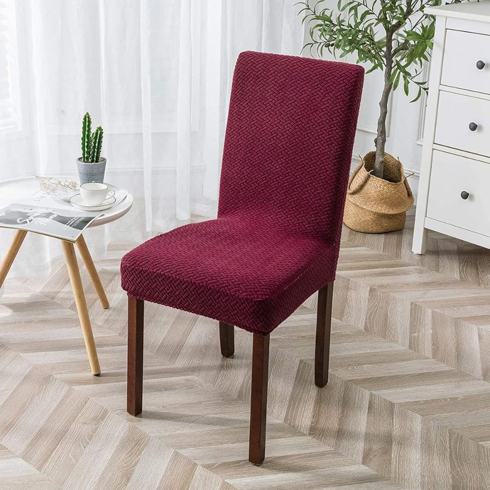 Stretch Jacquard Velvet Dining Chair Cover