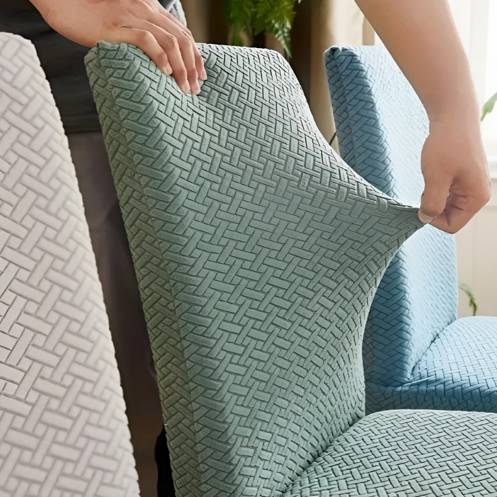 Stretch Jacquard Velvet Dining Chair Cover