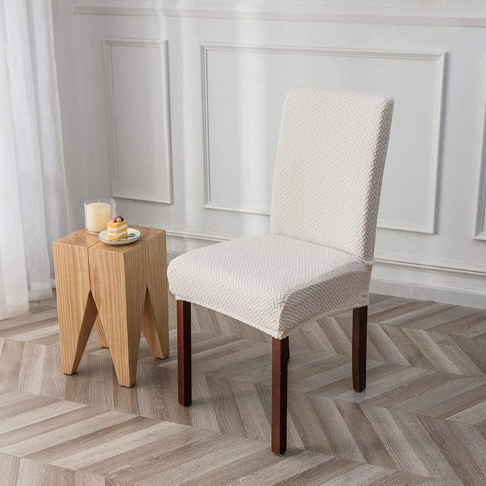 Stretch Jacquard Velvet Dining Chair Cover