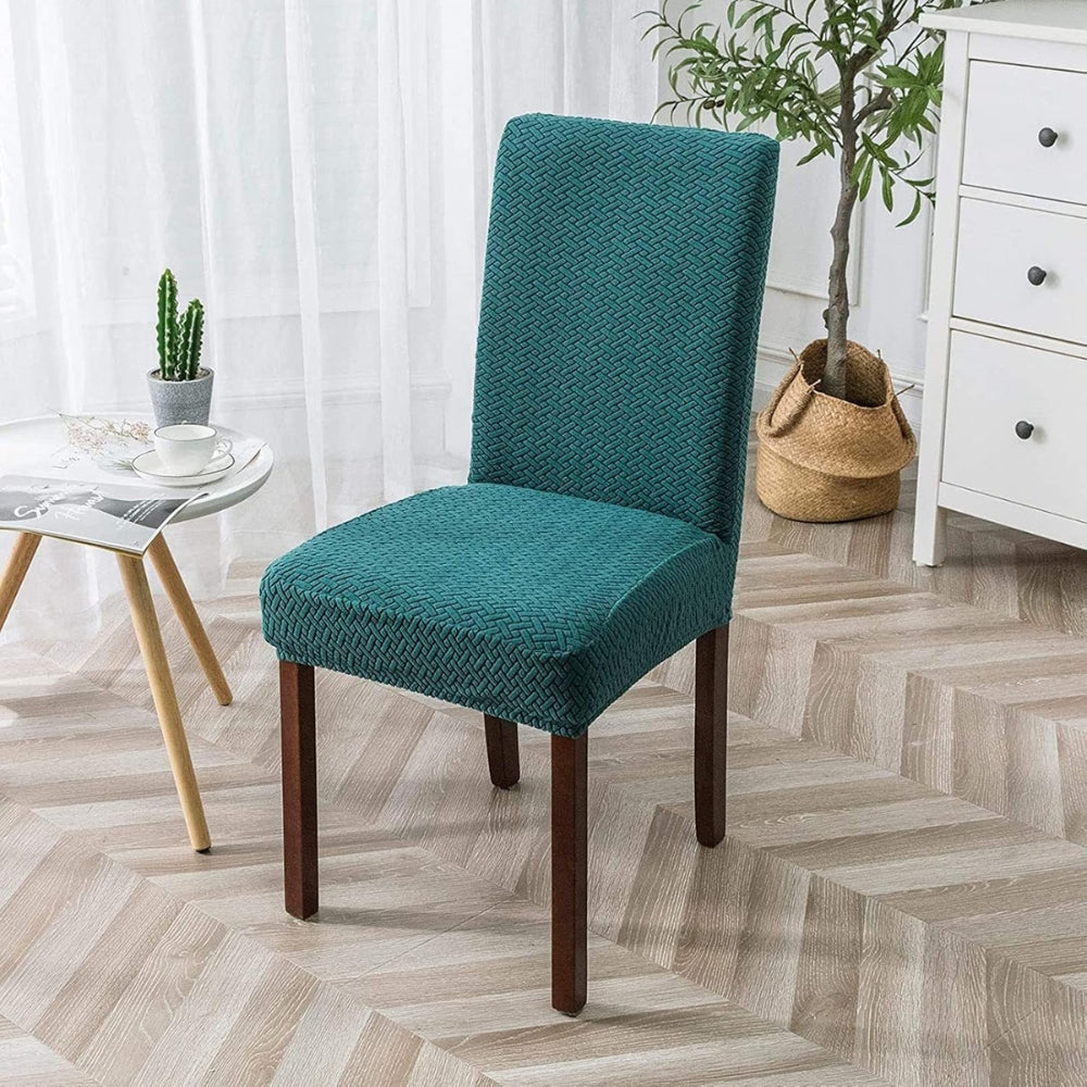Stretch Jacquard Velvet Dining Chair Cover