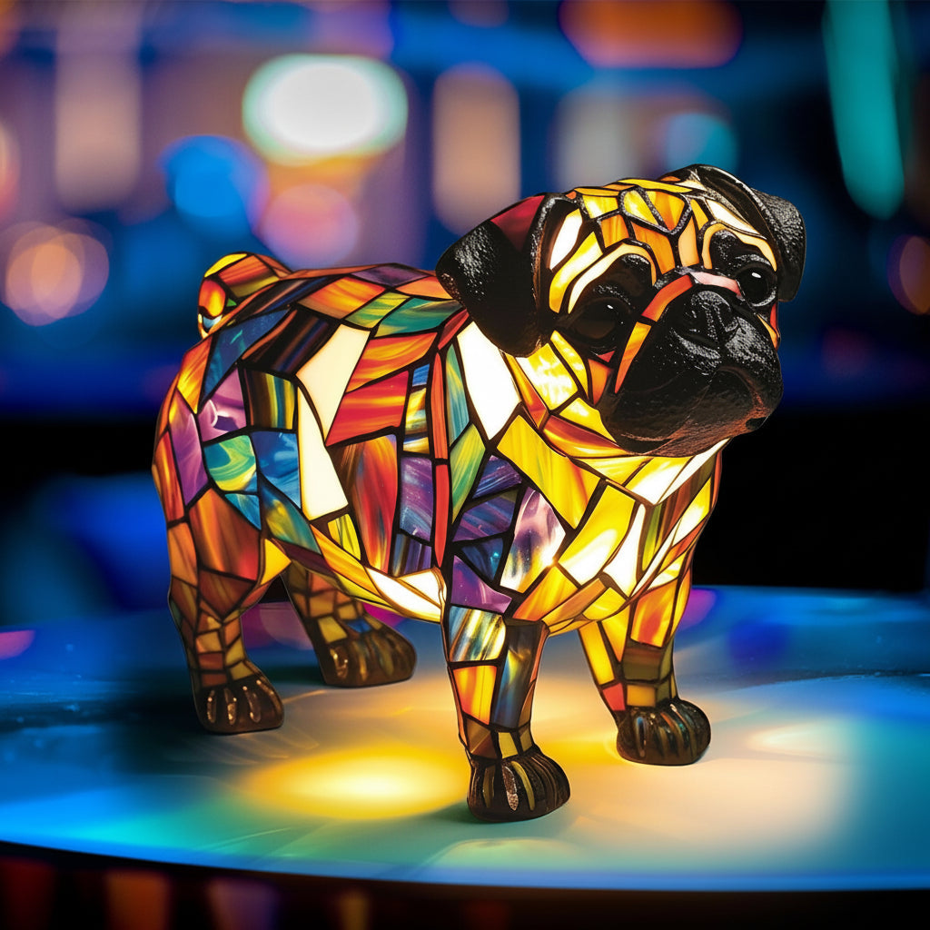 Dog Figurine Table Lamp with Warm Ambient Light