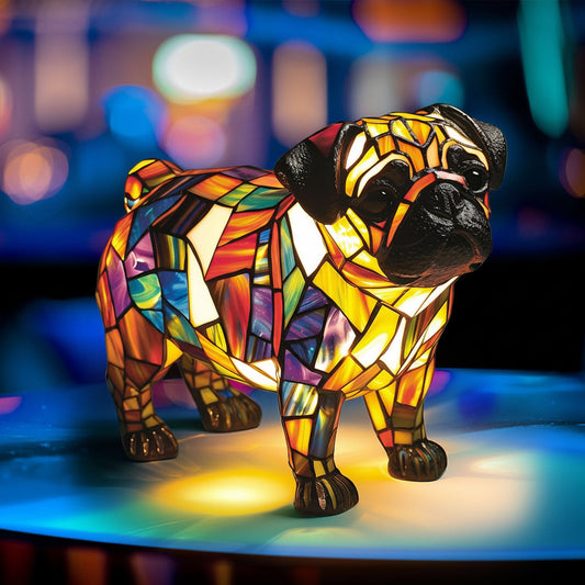 Dog Figurine Table Lamp with Warm Ambient Light