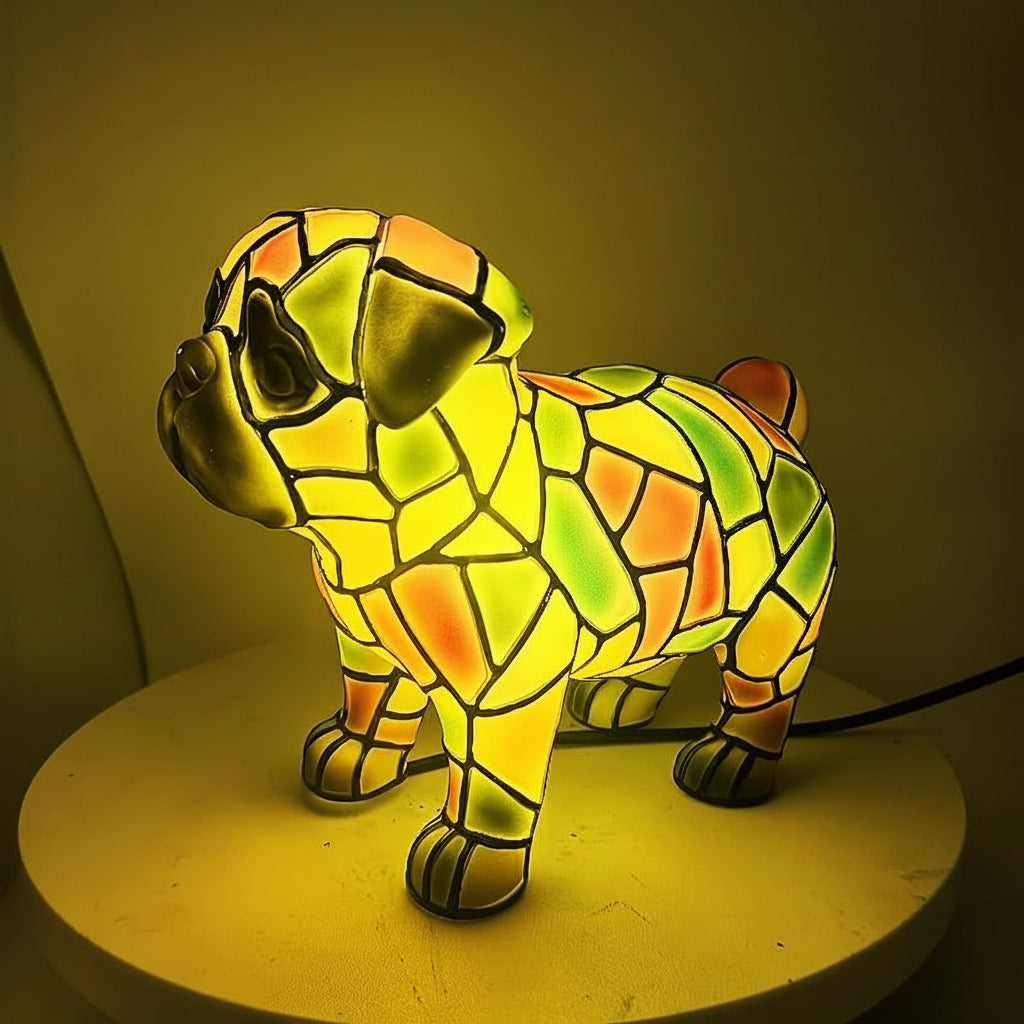 Dog Figurine Table Lamp with Warm Ambient Light