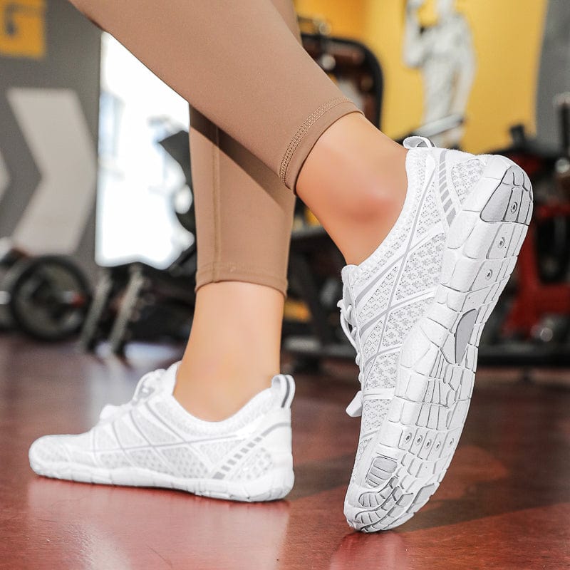 Breathable Mesh Athletic Sneakers with Quick-Lace System
