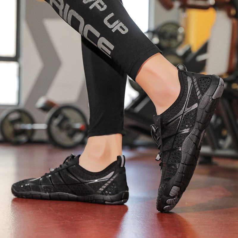 Breathable Mesh Athletic Sneakers with Quick-Lace System