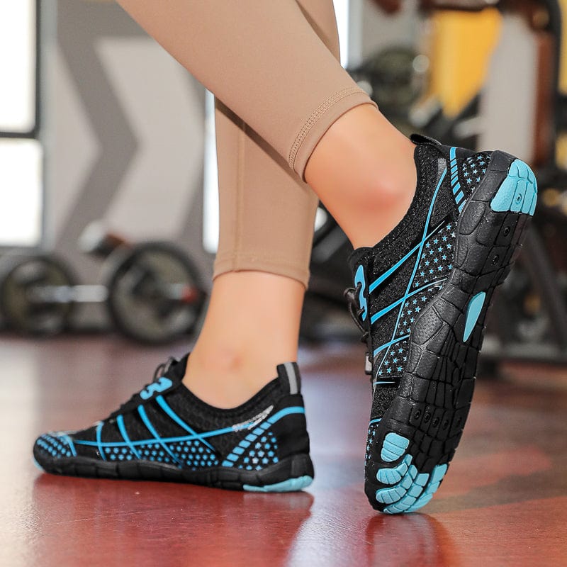 Breathable Mesh Athletic Sneakers with Quick-Lace System