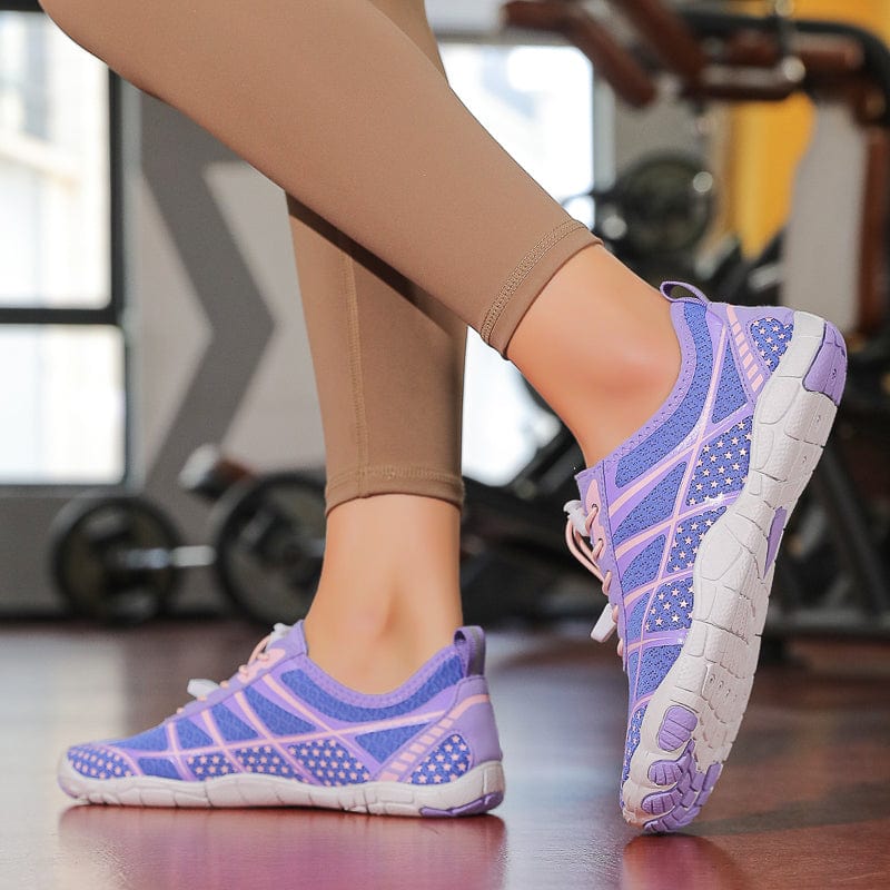 Breathable Mesh Athletic Sneakers with Quick-Lace System