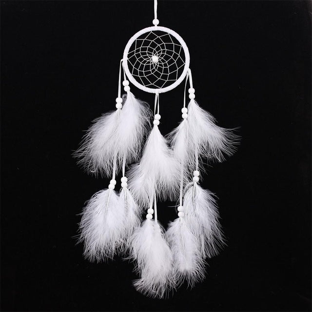 Minimalist Dreamcatcher Car Pendant Ornament in White