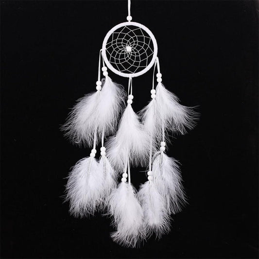 Minimalist Dreamcatcher Car Pendant Ornament in White