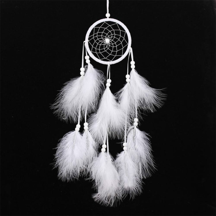 Minimalist Dreamcatcher Car Pendant Ornament in White