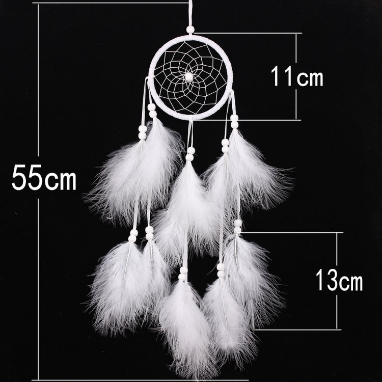 Minimalist Dreamcatcher Car Pendant Ornament in White