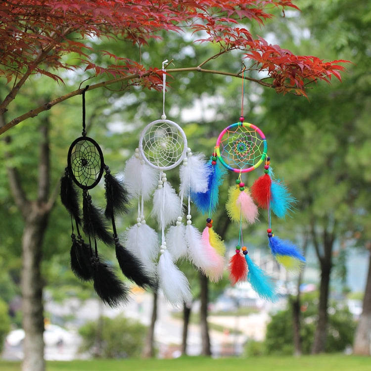 Minimalist Dreamcatcher Car Pendant Ornament in White
