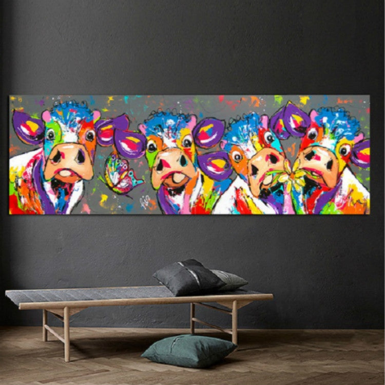 Colorful Cows Canvas Wall Art HD Print
