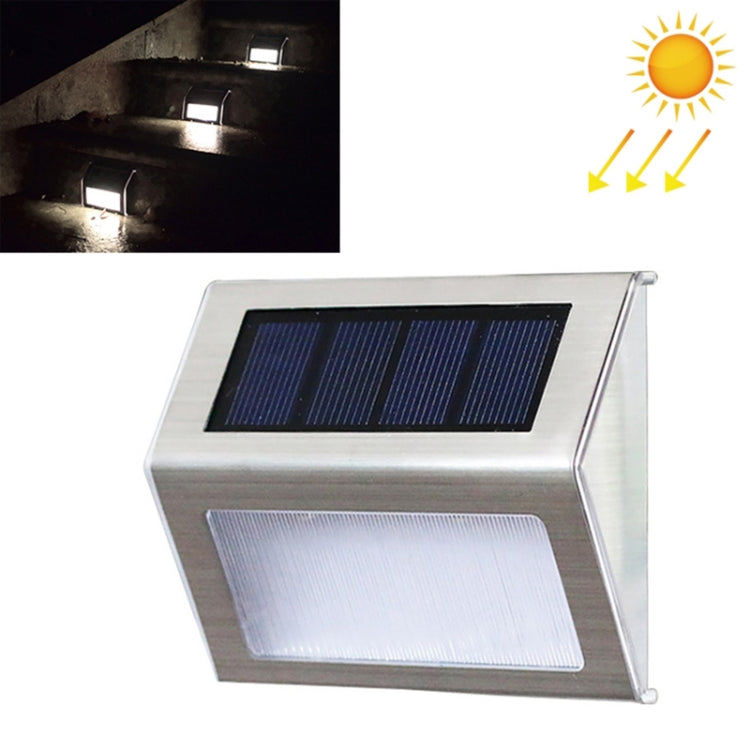 Solar Stainless Steel LED Stair Wall Lamp - 2 Pack Outdoor Garden Light