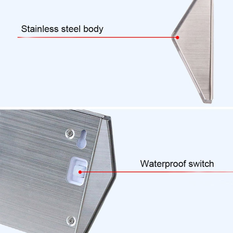 Solar Stainless Steel LED Stair Wall Lamp - 2 Pack Outdoor Garden Light