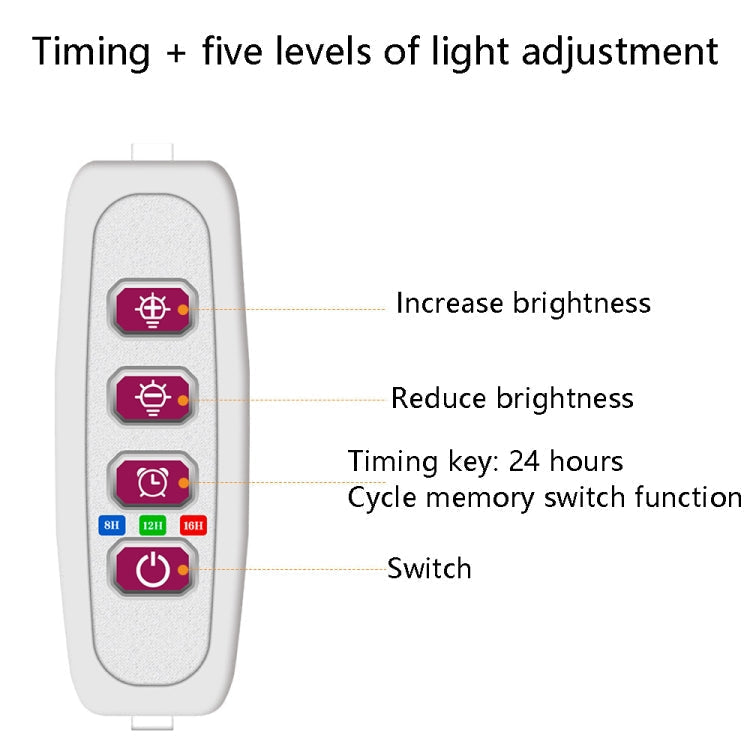 LED Plant Growth Lamp with Intelligent Timer and Adjustable Light Settings
