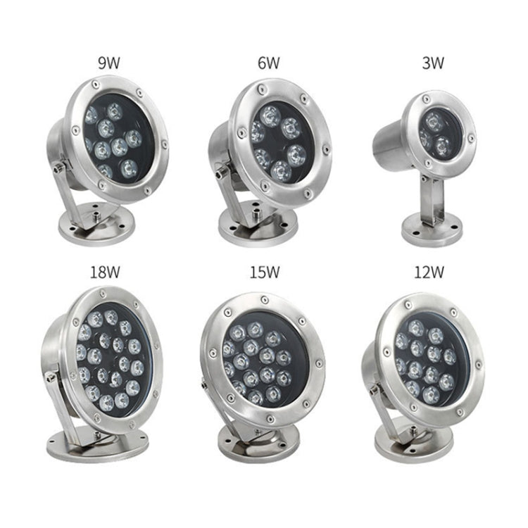 LED Underwater Pool Light 18W Waterproof Stainless Steel Landscape Fixture