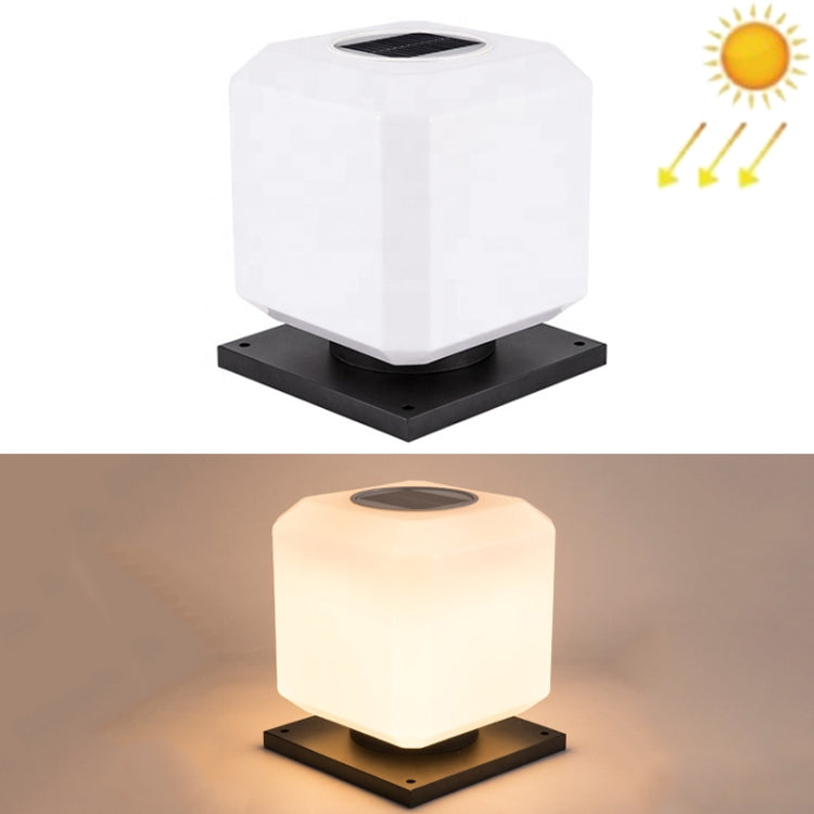 30cm Solar LED Outdoor Post Light - Waterproof Acrylic Wall Light with Warm Illumination