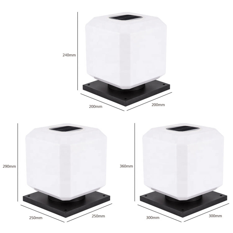 30cm Solar LED Outdoor Post Light - Waterproof Acrylic Wall Light with Warm Illumination