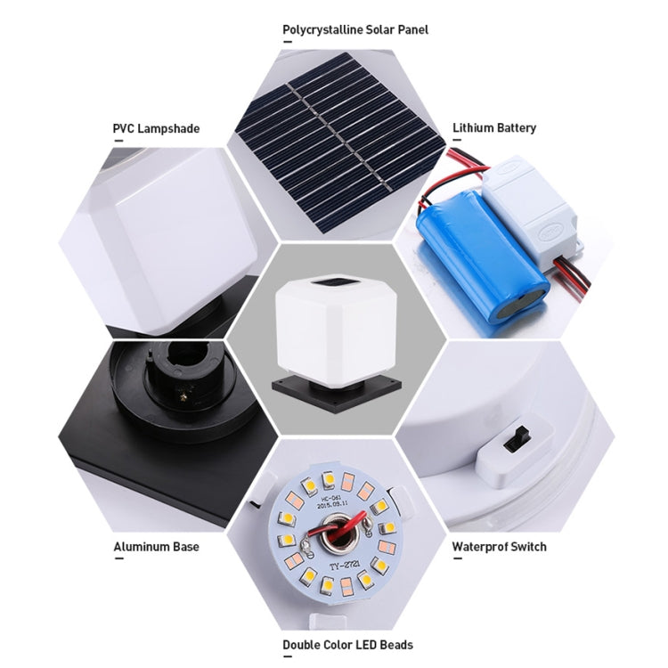 30cm Solar LED Outdoor Post Light - Waterproof Acrylic Wall Light with Warm Illumination
