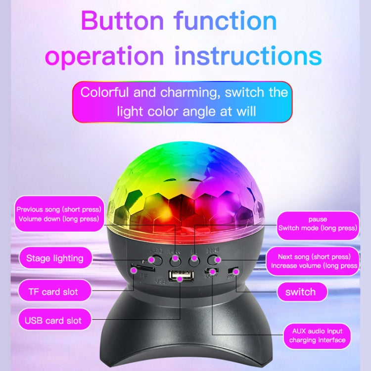 RGB Bluetooth Ambient Sound Light Ball with USB Charging, Black