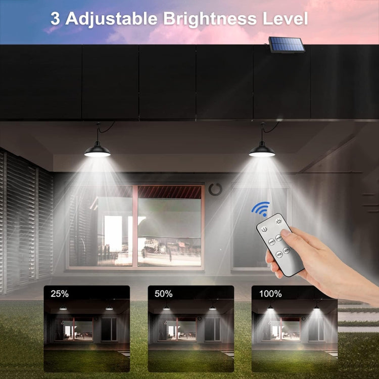 IP65 Waterproof Solar LED Pendant Light with Remote Control and Adjustable Hook