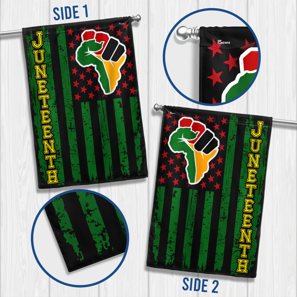 Double-Sided Juneteenth African American Flag - Custom Printed Canvas