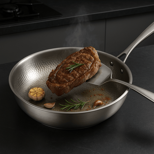 Uncoated Titanium Frying Pan for All Stove Types