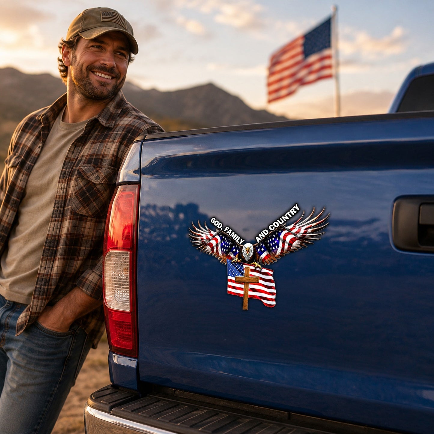 Eagle Cross Die Cut Magnet - Patriotic Gift for Veterans and Father's Day