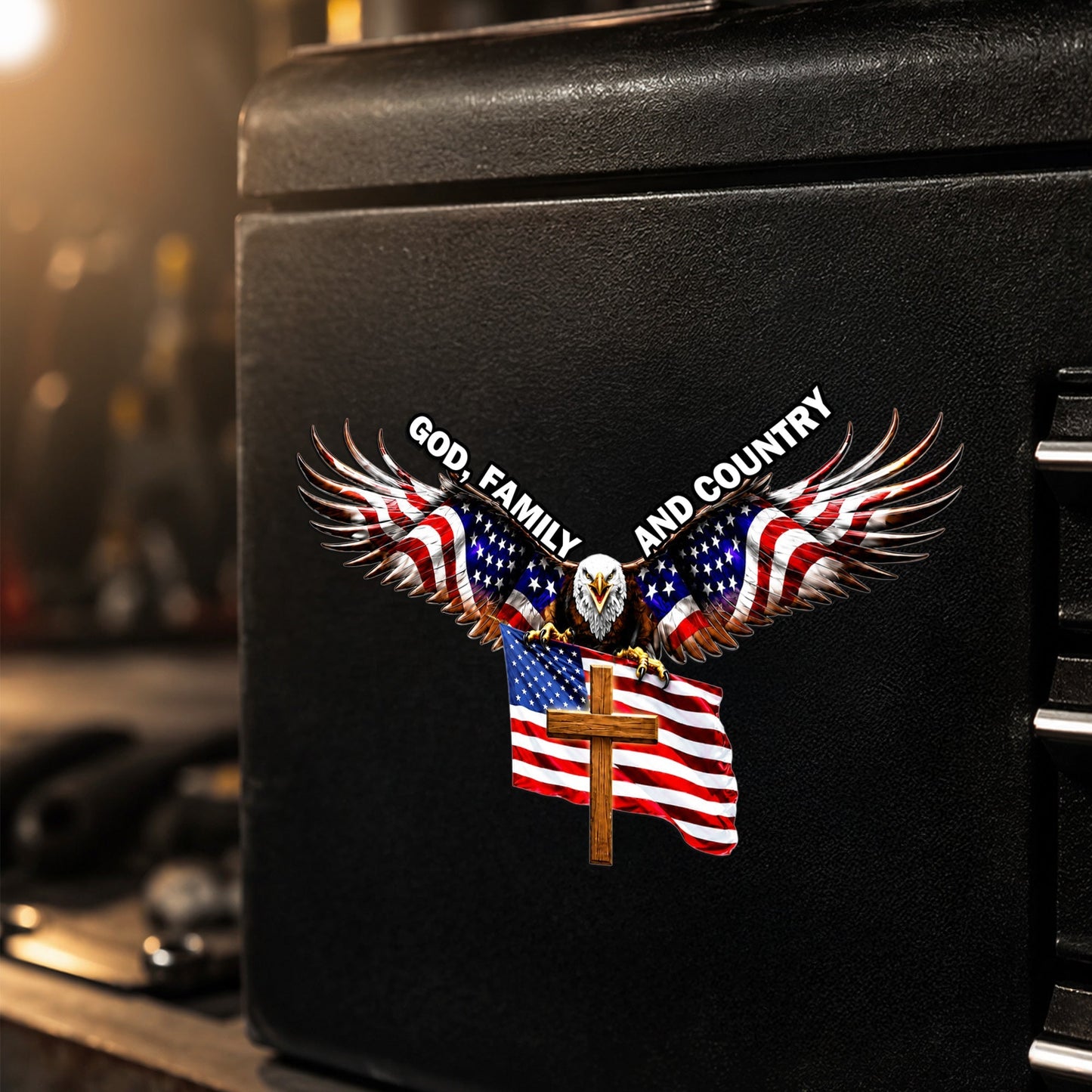 Eagle Cross Die Cut Magnet - Patriotic Gift for Veterans and Father's Day