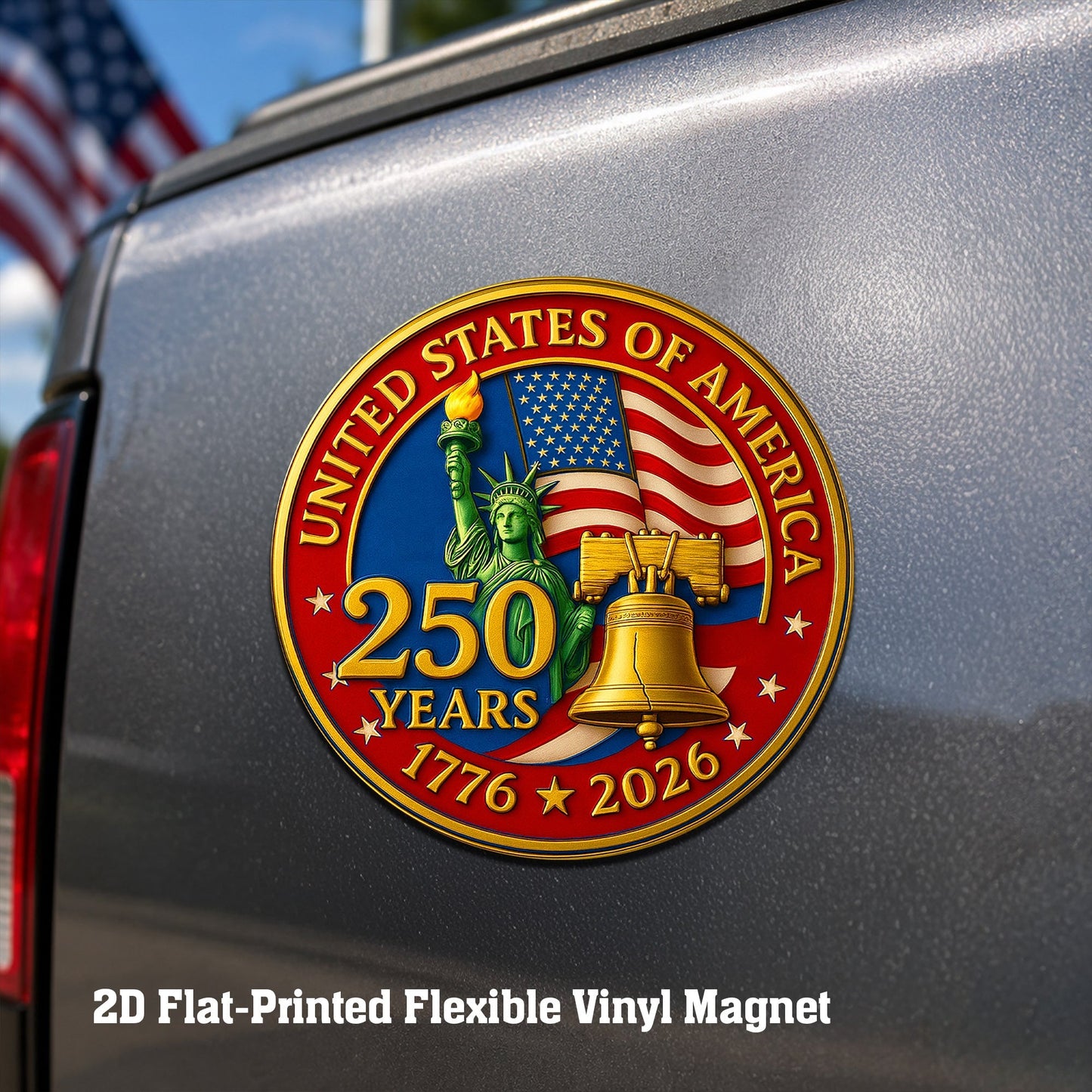 Custom USA 250 Years of Freedom Die Cut Magnet - Liberty Bell Design for Cars and Fridges