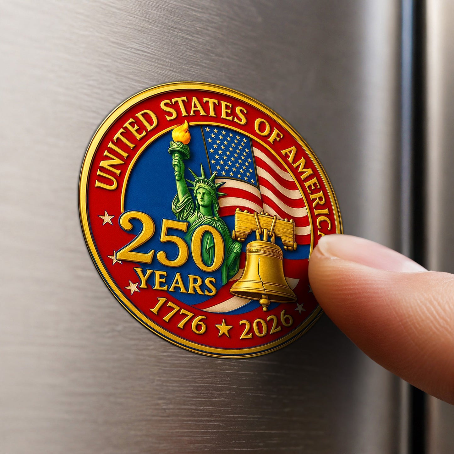 Custom USA 250 Years of Freedom Die Cut Magnet - Liberty Bell Design for Cars and Fridges