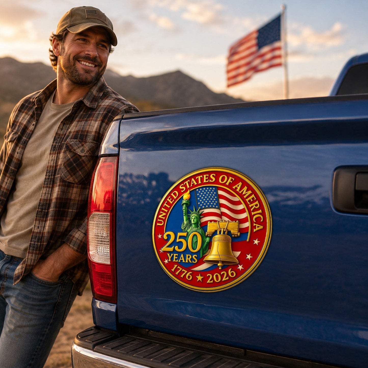 Custom USA 250 Years of Freedom Die Cut Magnet - Liberty Bell Design for Cars and Fridges